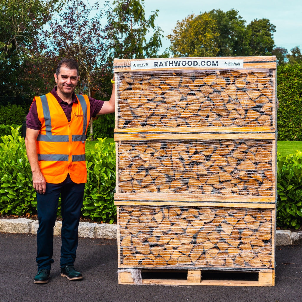 Hardwood Firewood 1.85m³ - 800kg Kiln Dried (4 Row) Pallet - Rathwood Store