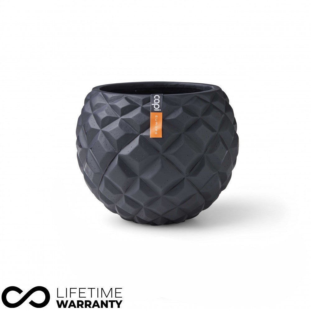 Indoor Lux Heraldry Ball Planter (Black) - 18cm Dia - Rathwood Store