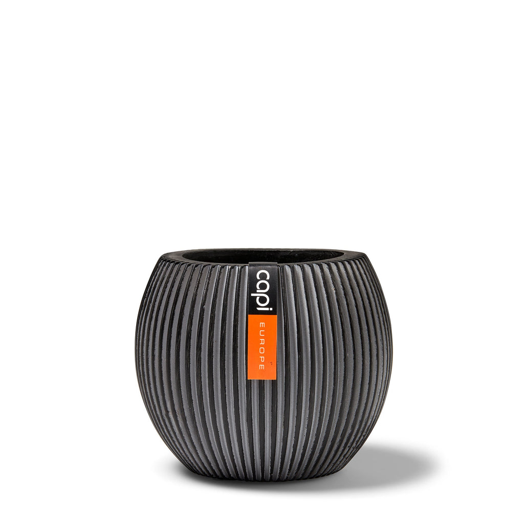 Indoor Nature Groove Ball Planter (Black) - 23cm Dia - Rathwood Store
