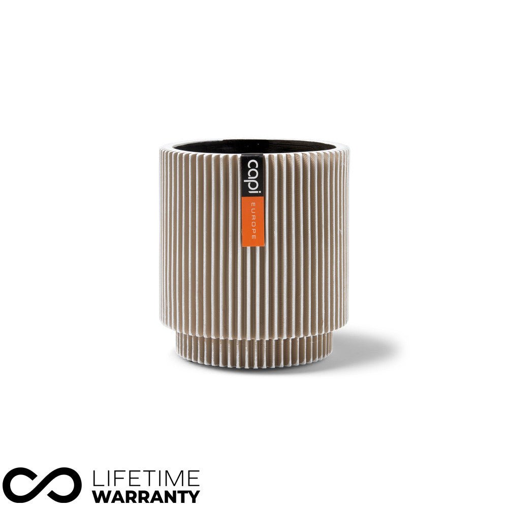 Indoor Nature Groove Cylinder Planter (Ivory) - 11cm Dia - Rathwood Store
