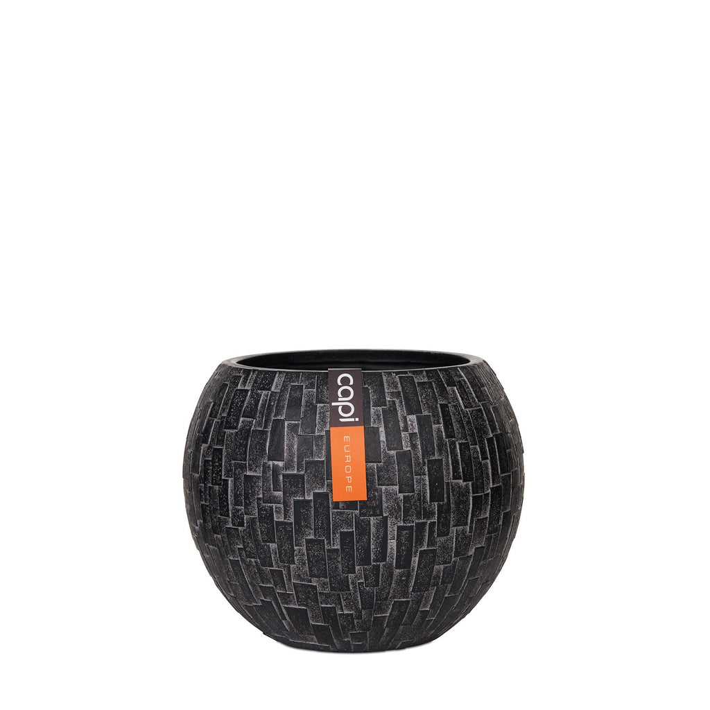 Indoor Nature Stone Ball Planter (Charcoal) - 17cm Dia - Rathwood Store