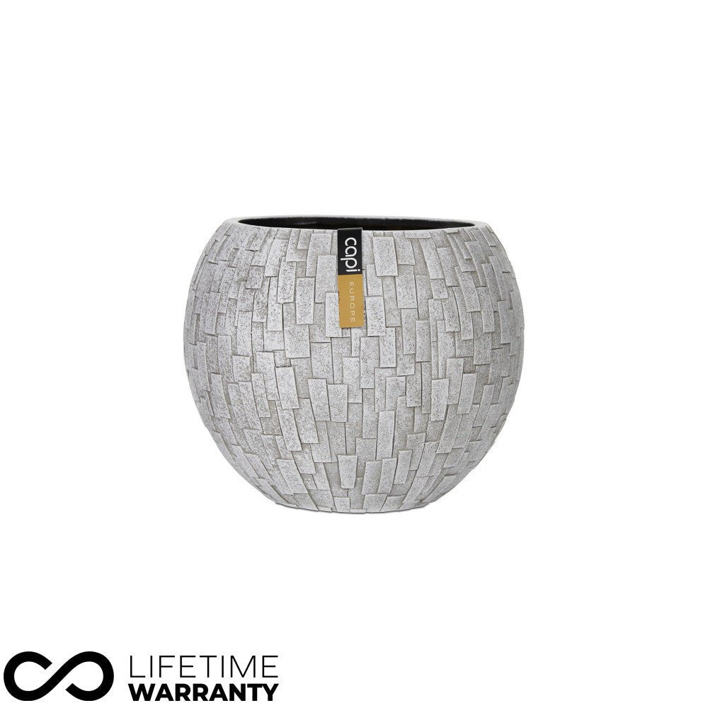 Indoor Nature Stone Ball Planter (Ivory) - 17cm Dia - Rathwood Store