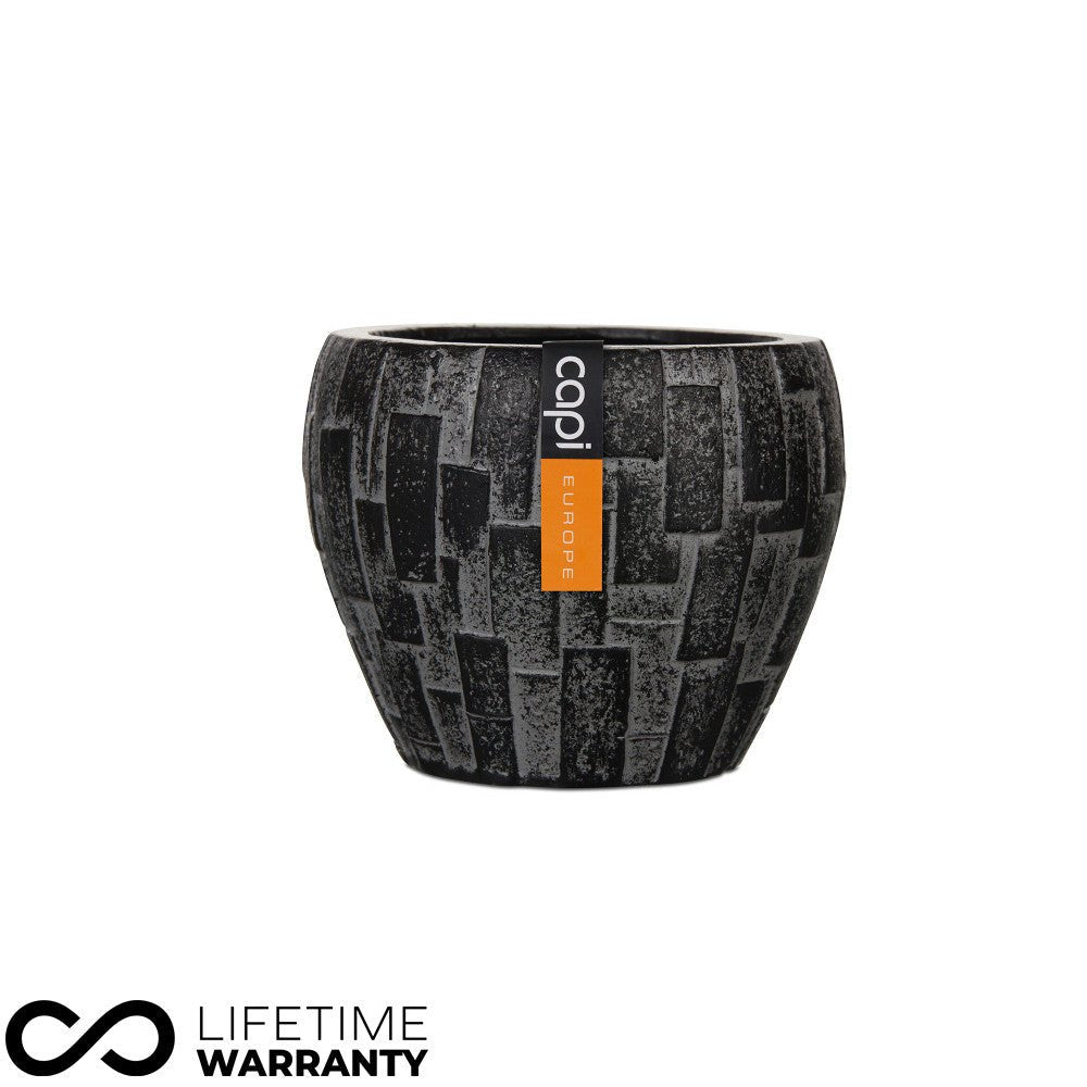 Indoor Nature Tapered Stone Planter (Charcoal) - 15cm Dia - Rathwood Store