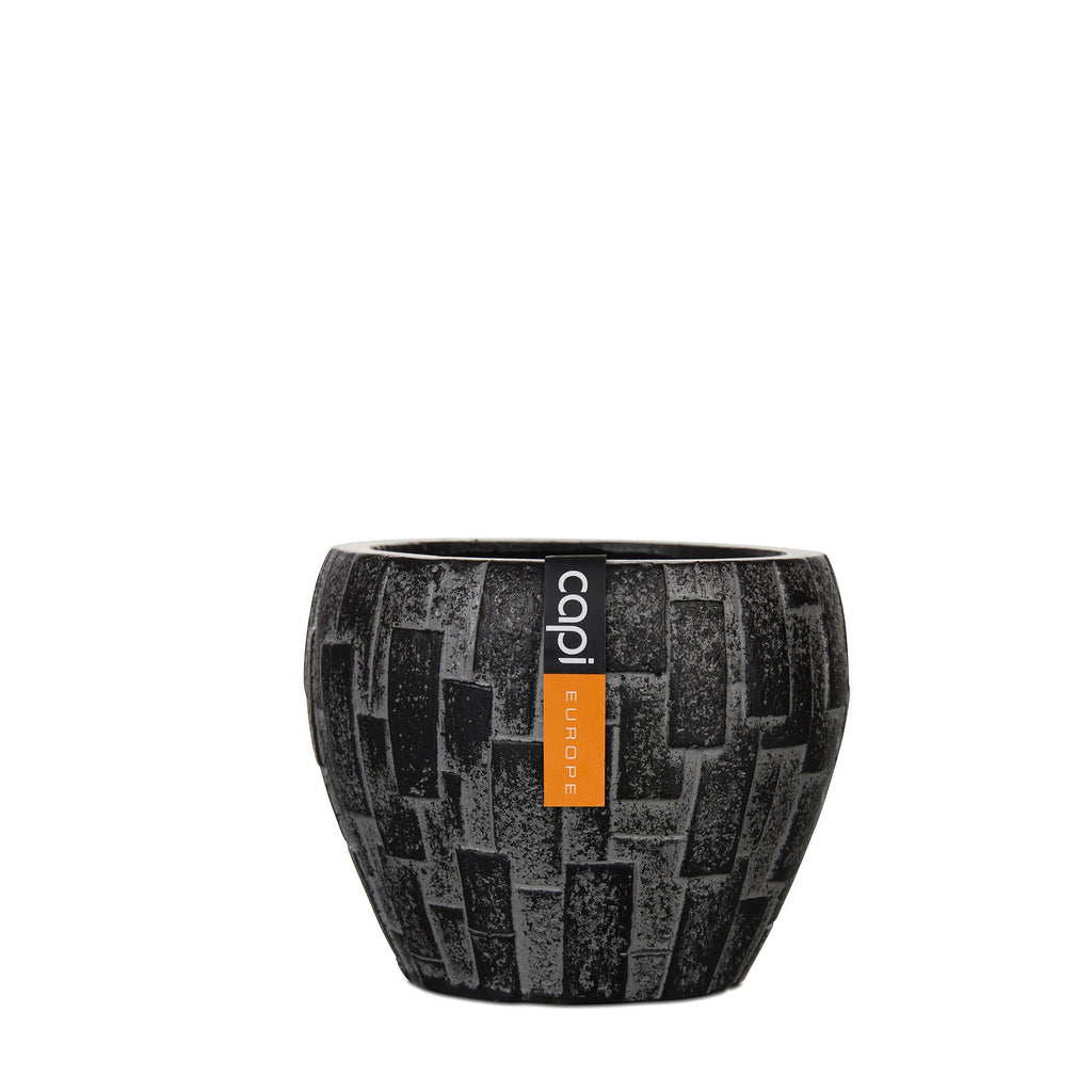 Indoor Nature Tapered Stone Planter (Charcoal) - 15cm Dia - Rathwood Store