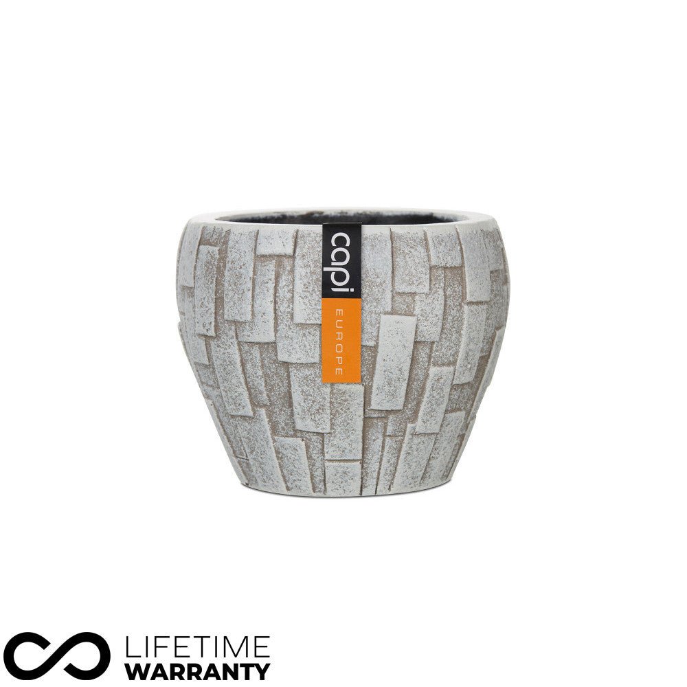 Indoor Nature Tapered Stone Planter (Ivory) - 15cm Dia - Rathwood Store