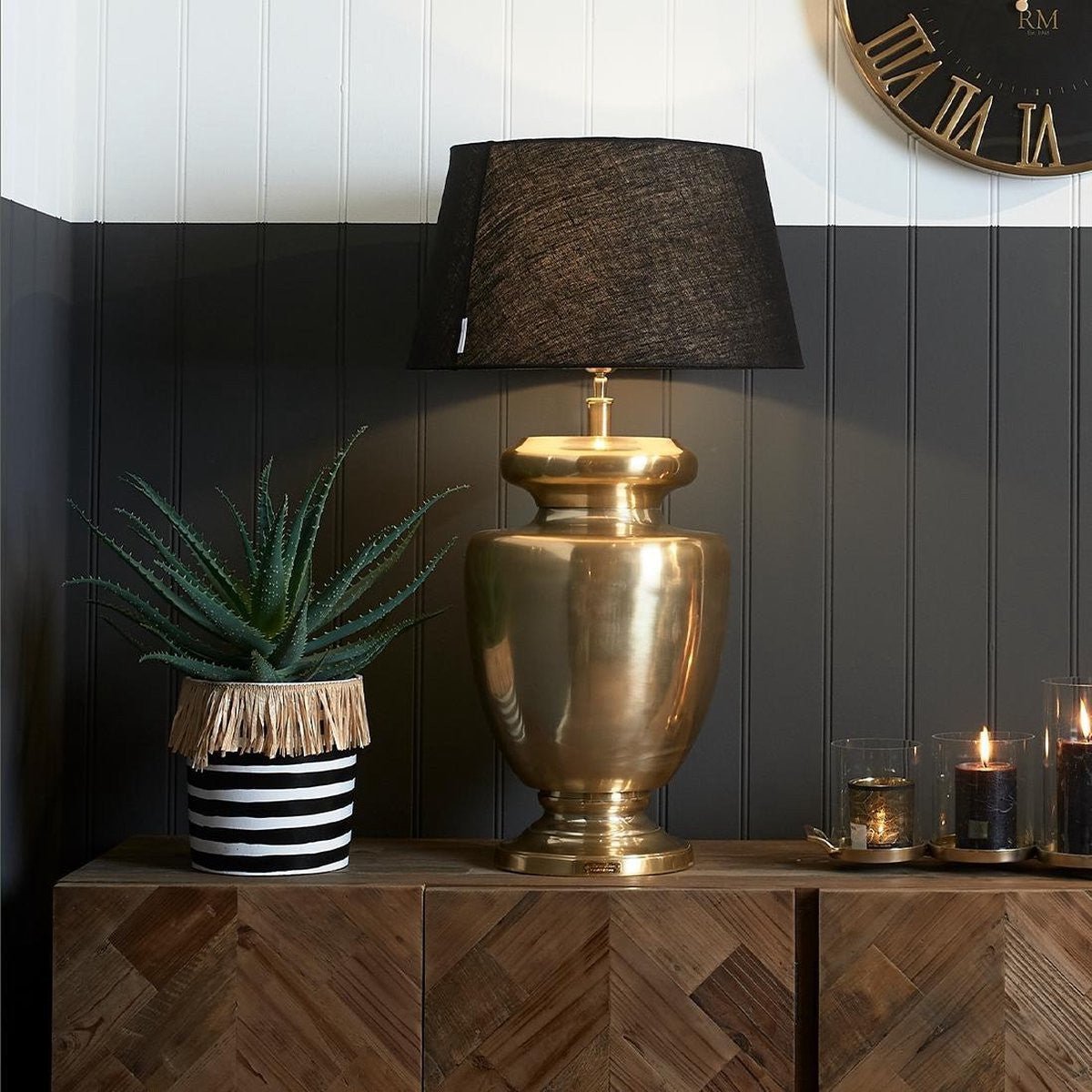 Loveable Linen Lampshade all black 35x45 - Rathwood Store