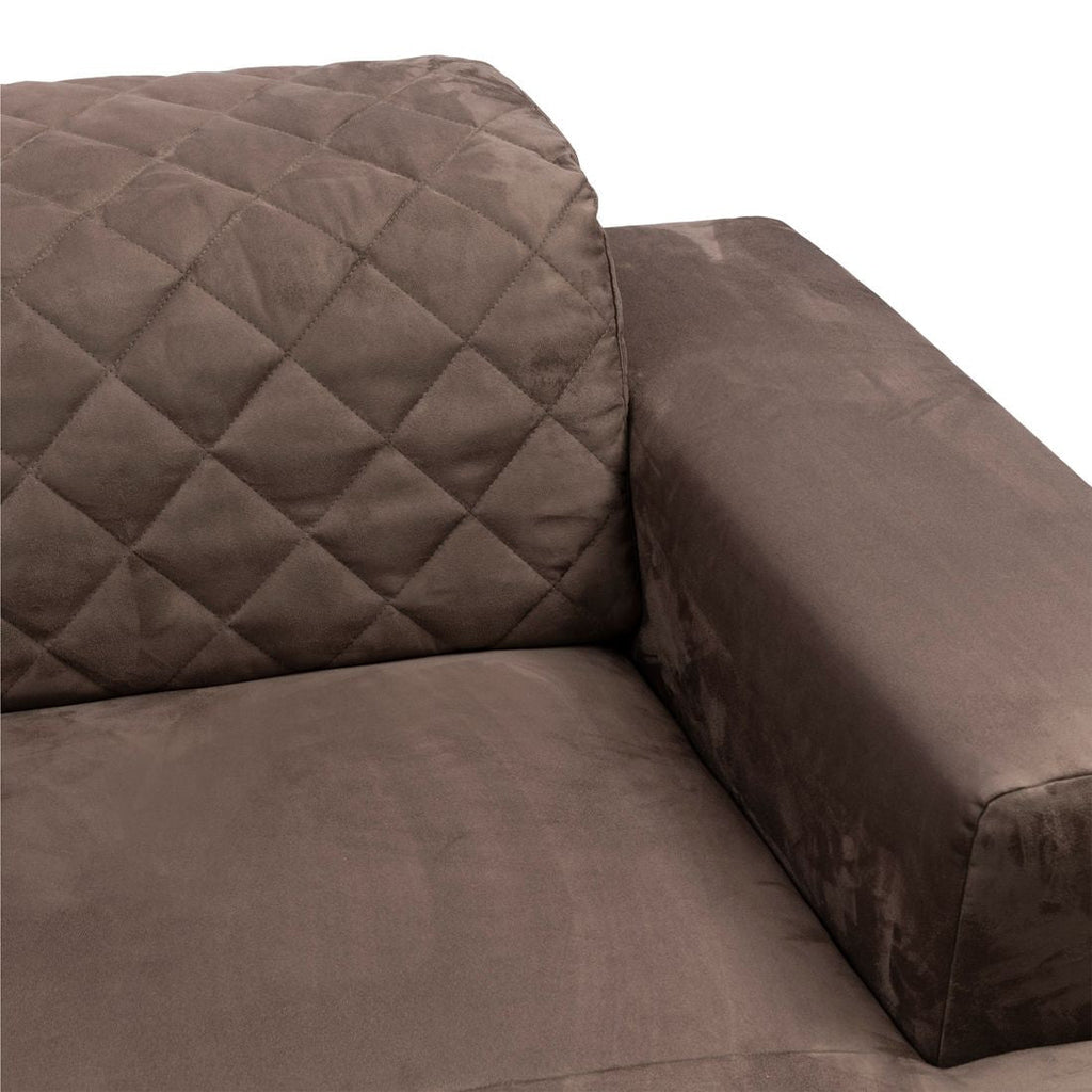 Marciana Electric Sofa with Chaise Longue Right, scottish suede, brown sugar - Rathwood Store