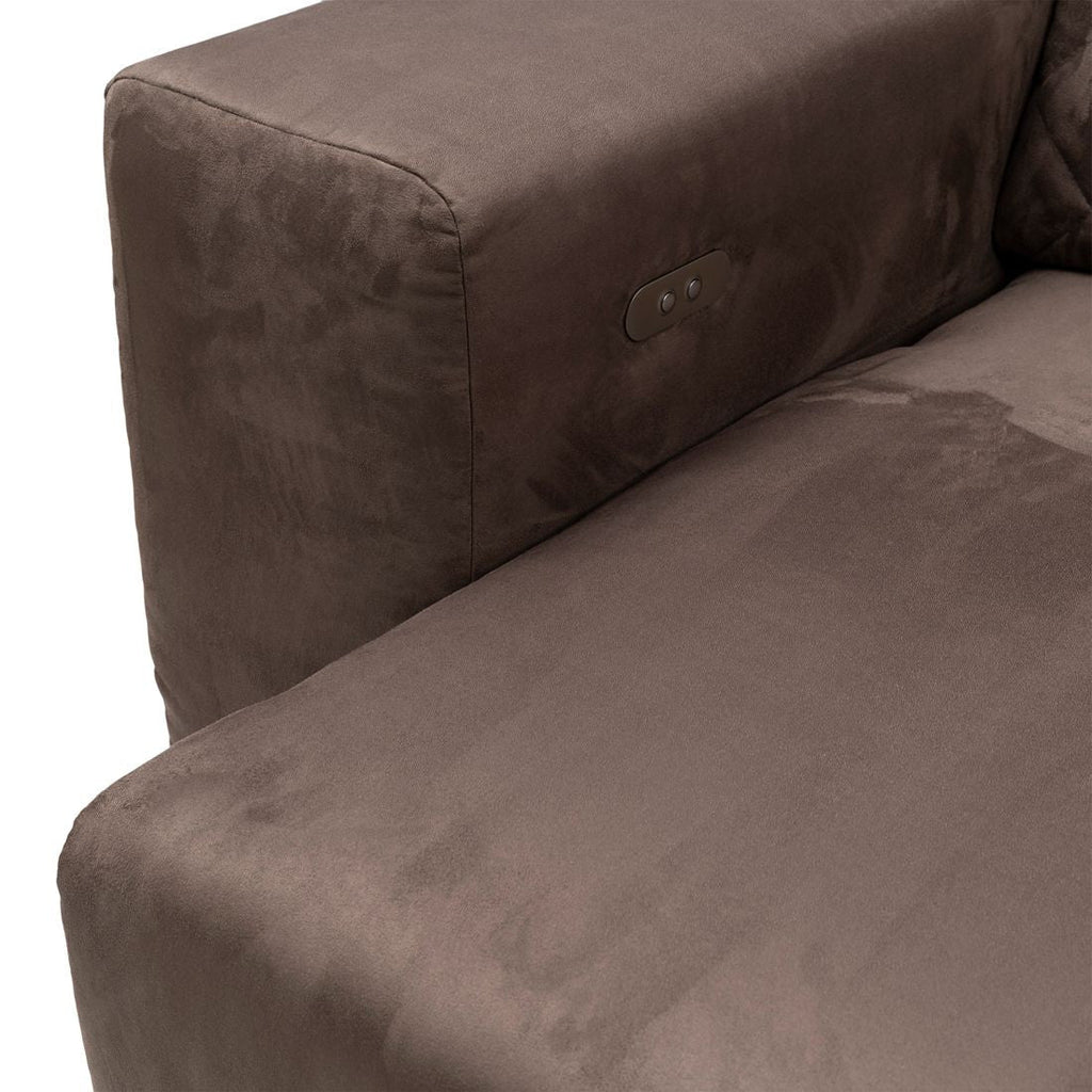 Marciana Electric Sofa with Chaise Longue Right, scottish suede, brown sugar - Rathwood Store