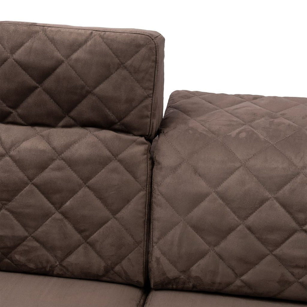 Marciana Electric Sofa with Chaise Longue Right, scottish suede, brown sugar - Rathwood Store