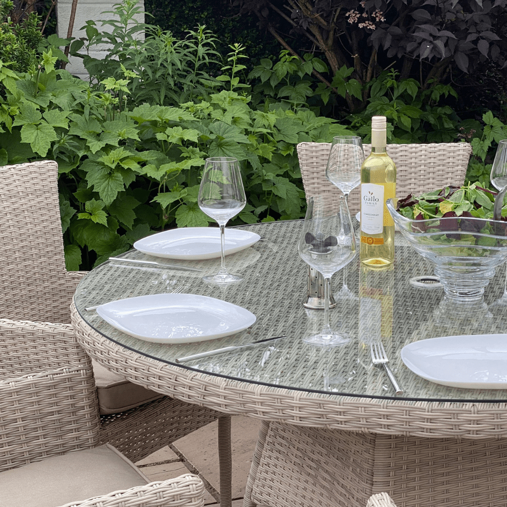 Miami - 6 Seater Round Stacking Set (Cream) - Rathwood Store
