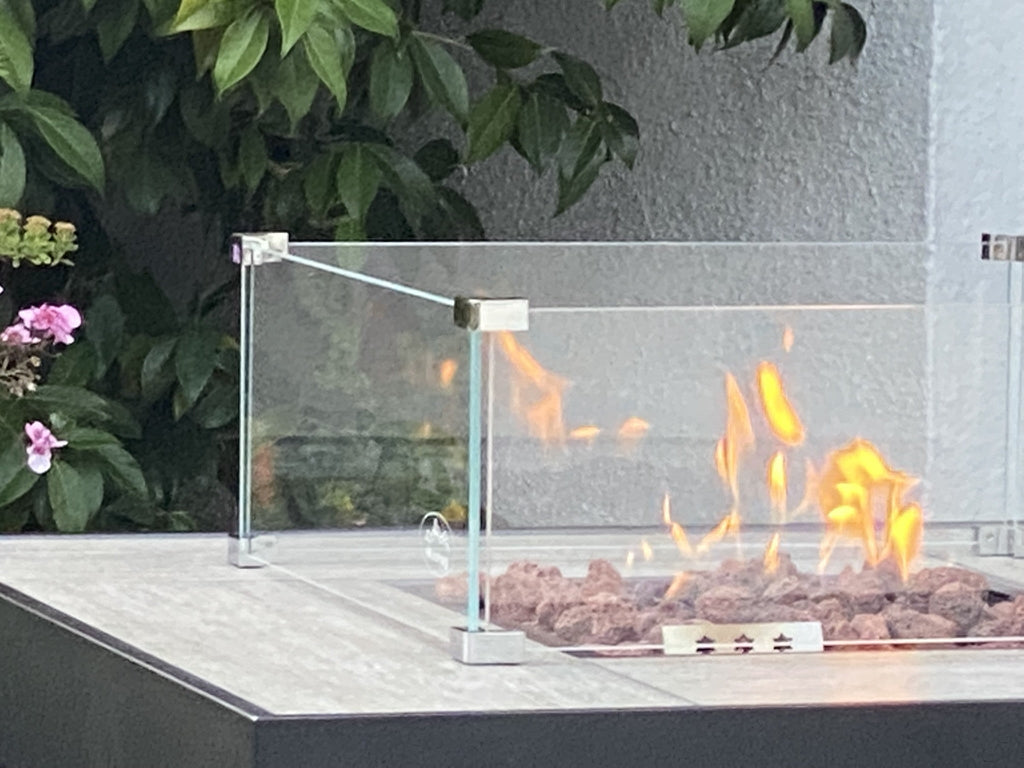 Muztag - Oslo Gas Firepit Table, 81x79x60cm (Black) - Rathwood Store