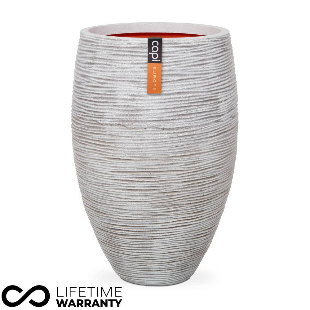 Nature Elegant Delux Rib Planter NL (Ivory) - 45cm Dia - Rathwood Store