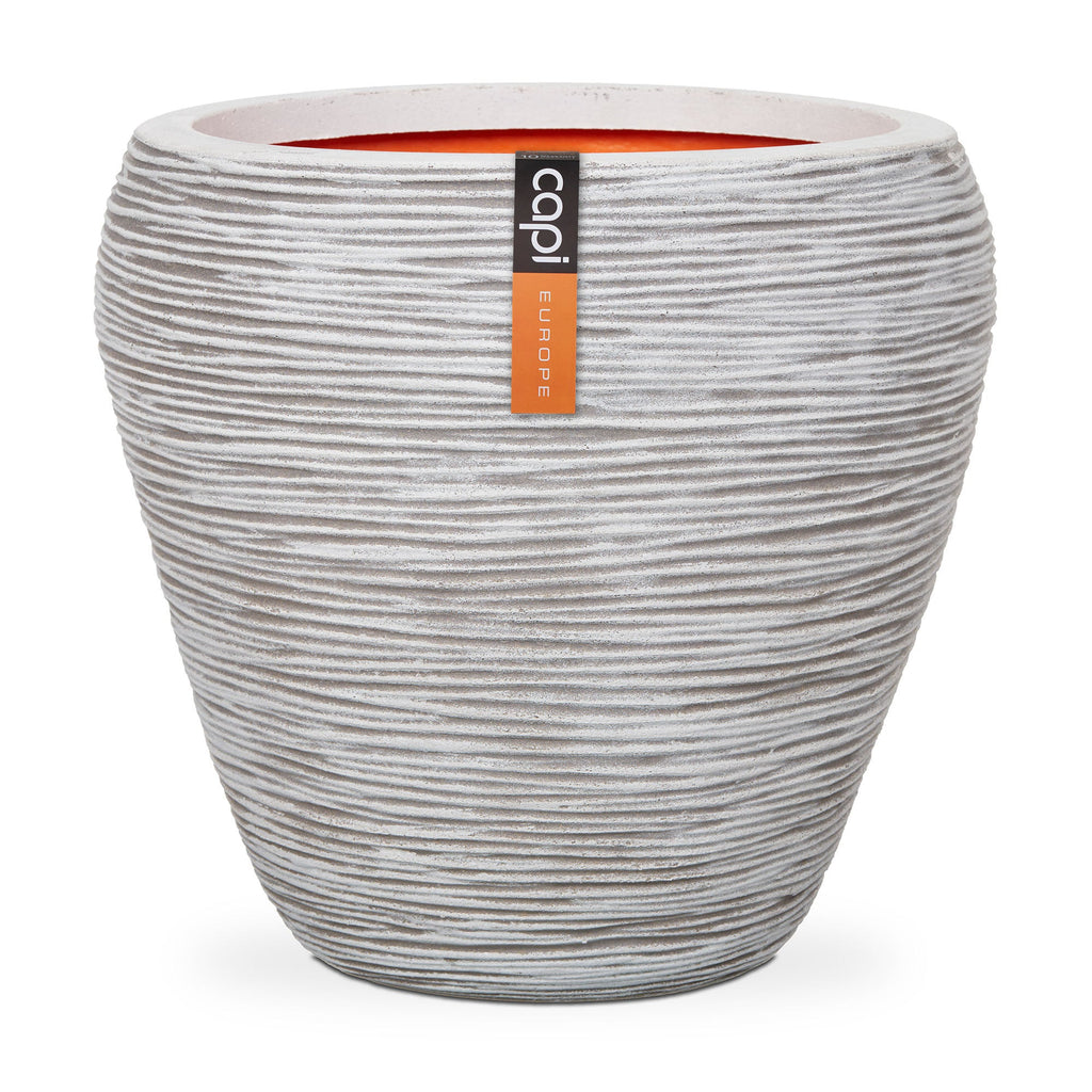 Nature Tapered Rib Planter NL (Ivory) - 42cm Dia - Rathwood Store