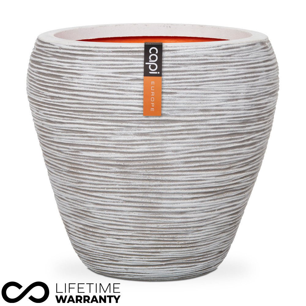 Nature Tapered Rib Planter NL (Ivory) - 42cm Dia - Rathwood Store