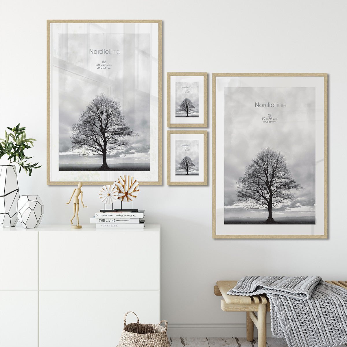 Nordic Line Slim Oak, 50cmx70cm wall frame - Rathwood Store
