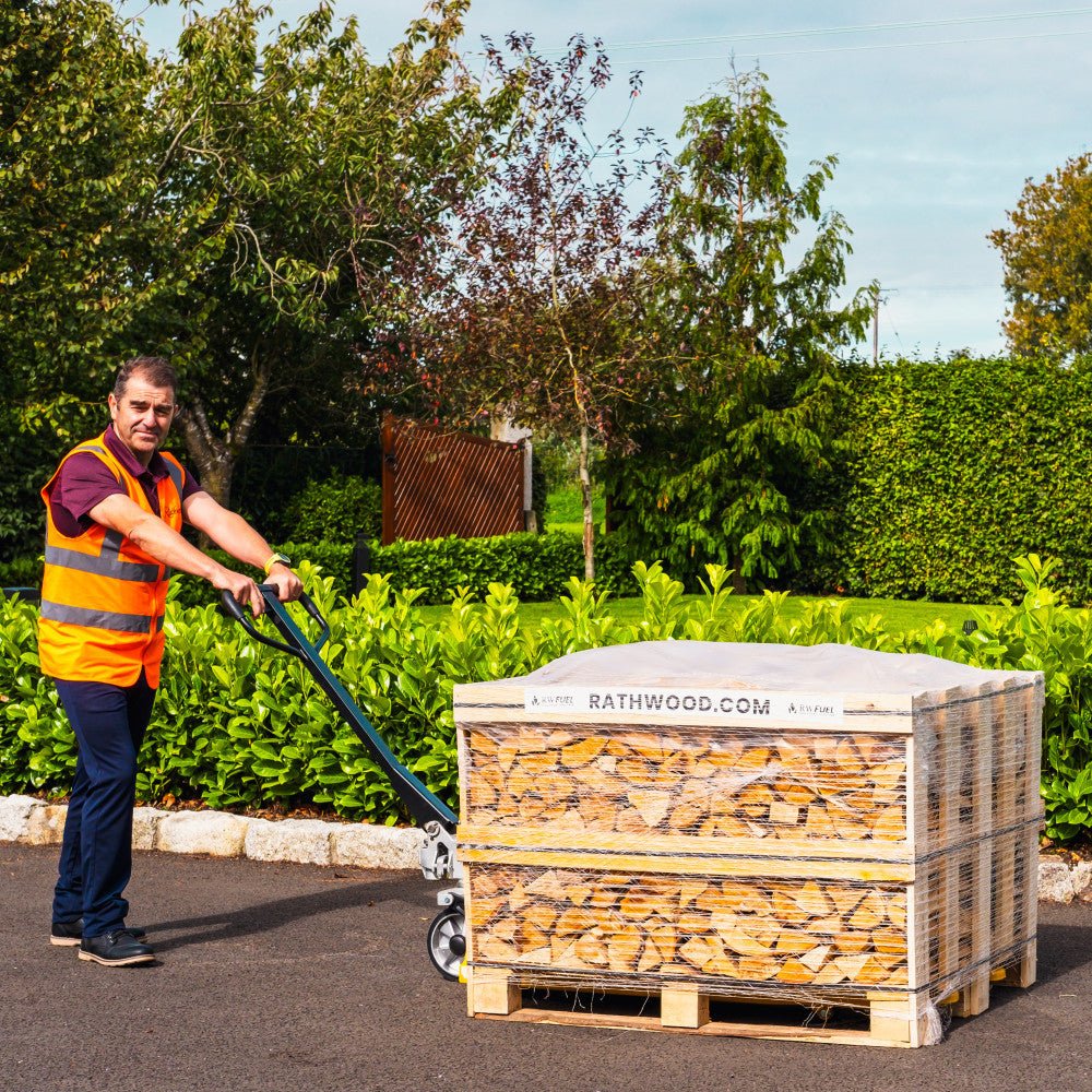 Oak Firewood 1m³ - 440kg Kiln Dried (4 Row) Pallet - Rathwood Store
