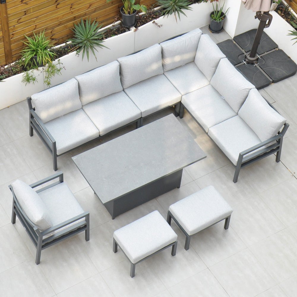 Panama Corner Set with Rising Table & Chair (Dark Grey) - Rathwood Store