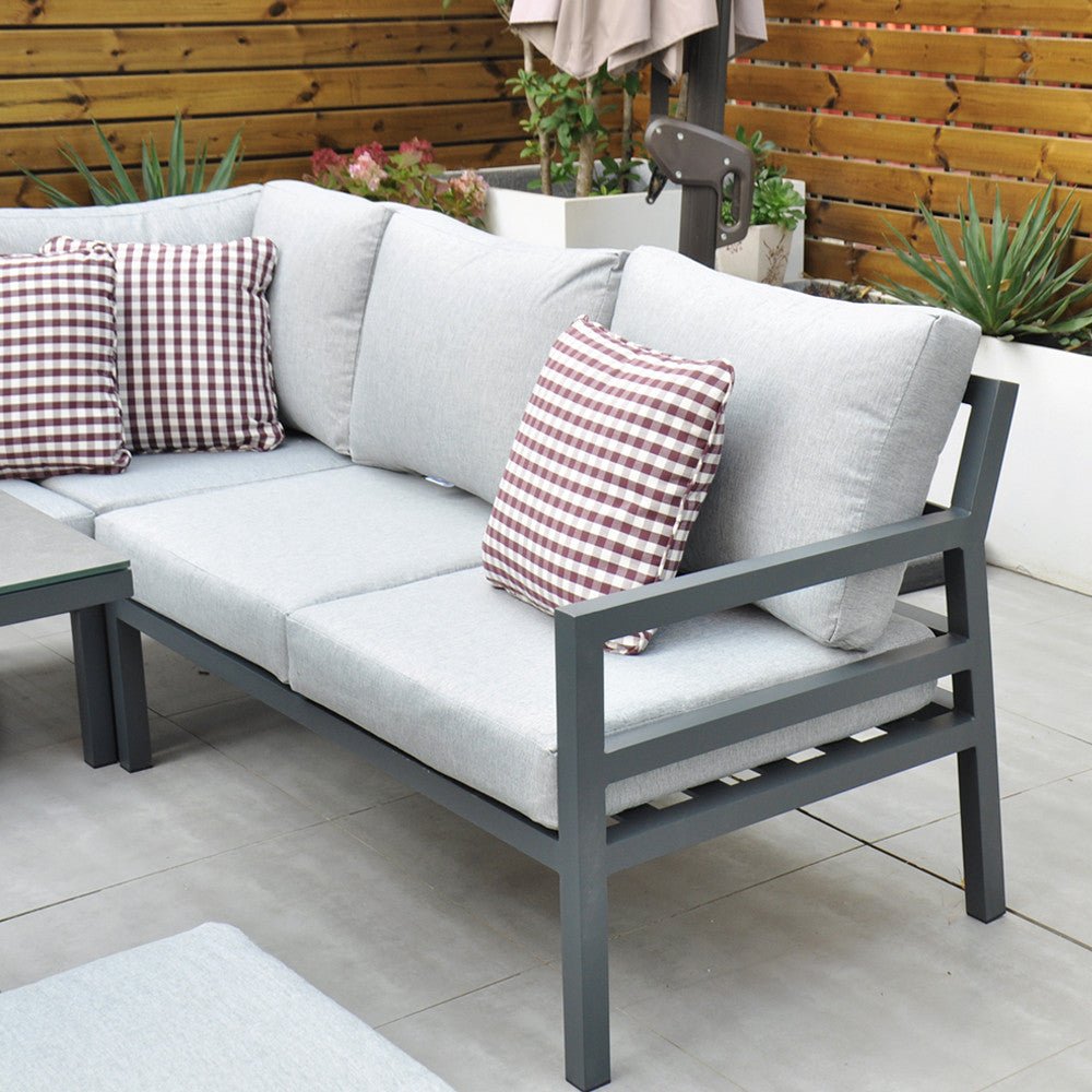 Panama Corner Set with Rising Table & Chair (Dark Grey) - Rathwood Store