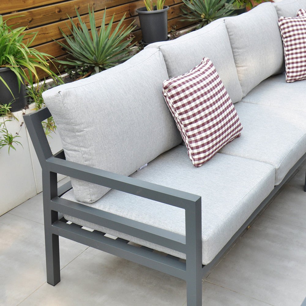 Panama Corner Set with Rising Table & Chair (Dark Grey) - Rathwood Store
