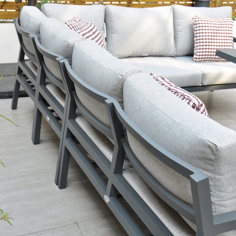 Panama Corner Set with Rising Table & Chair (Dark Grey) - Rathwood Store