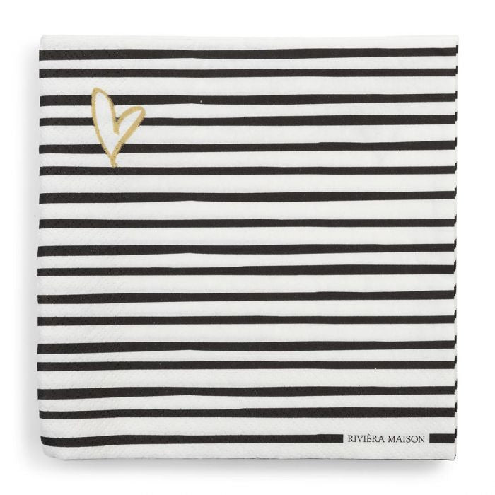 Paper Napkin RM Dots & Stripes Heart - Rathwood Store