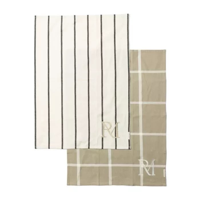 RM Stripes & Check Tea Towel Set of 2 - Rathwood Store