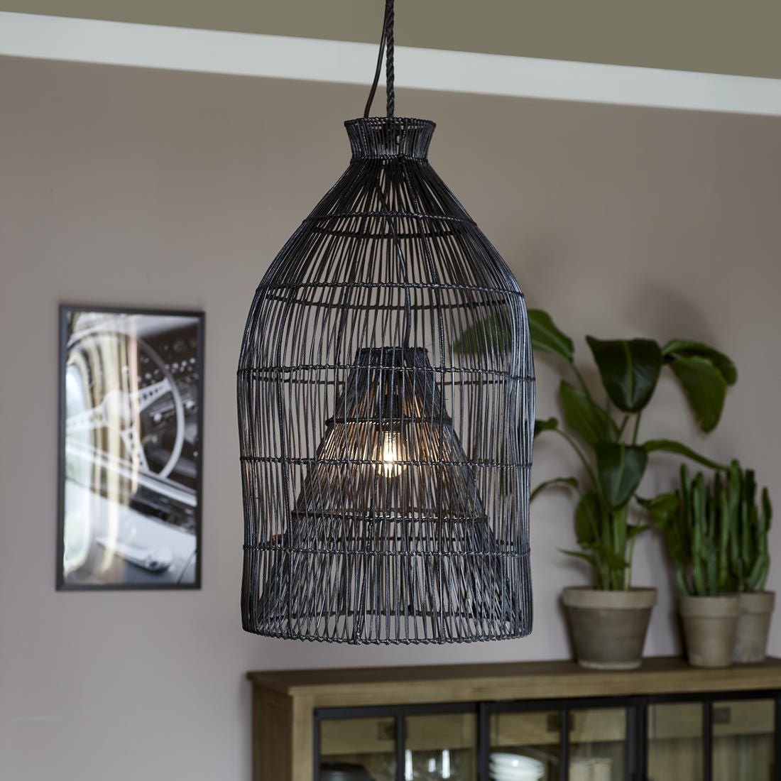 Rustic Rattan Fishing Basket Hanging Lamp - Rathwood Store