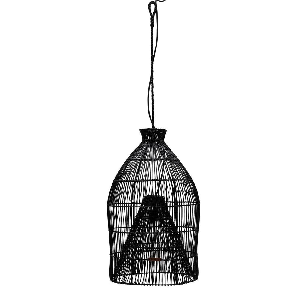 Rustic Rattan Fishing Basket Hanging Lamp - Rathwood Store