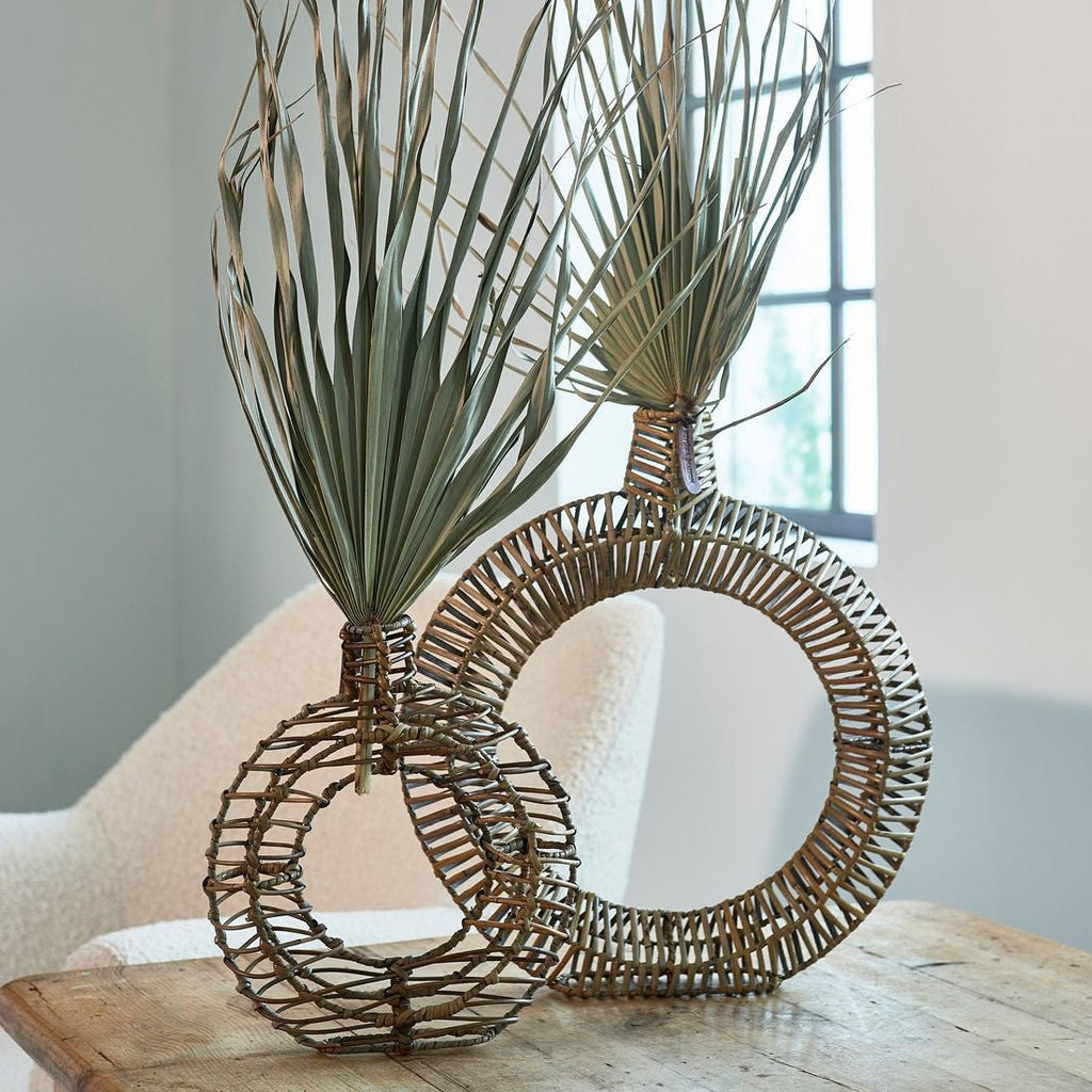 Rustic Rattan Round Decoration Vase M - Rathwood Store