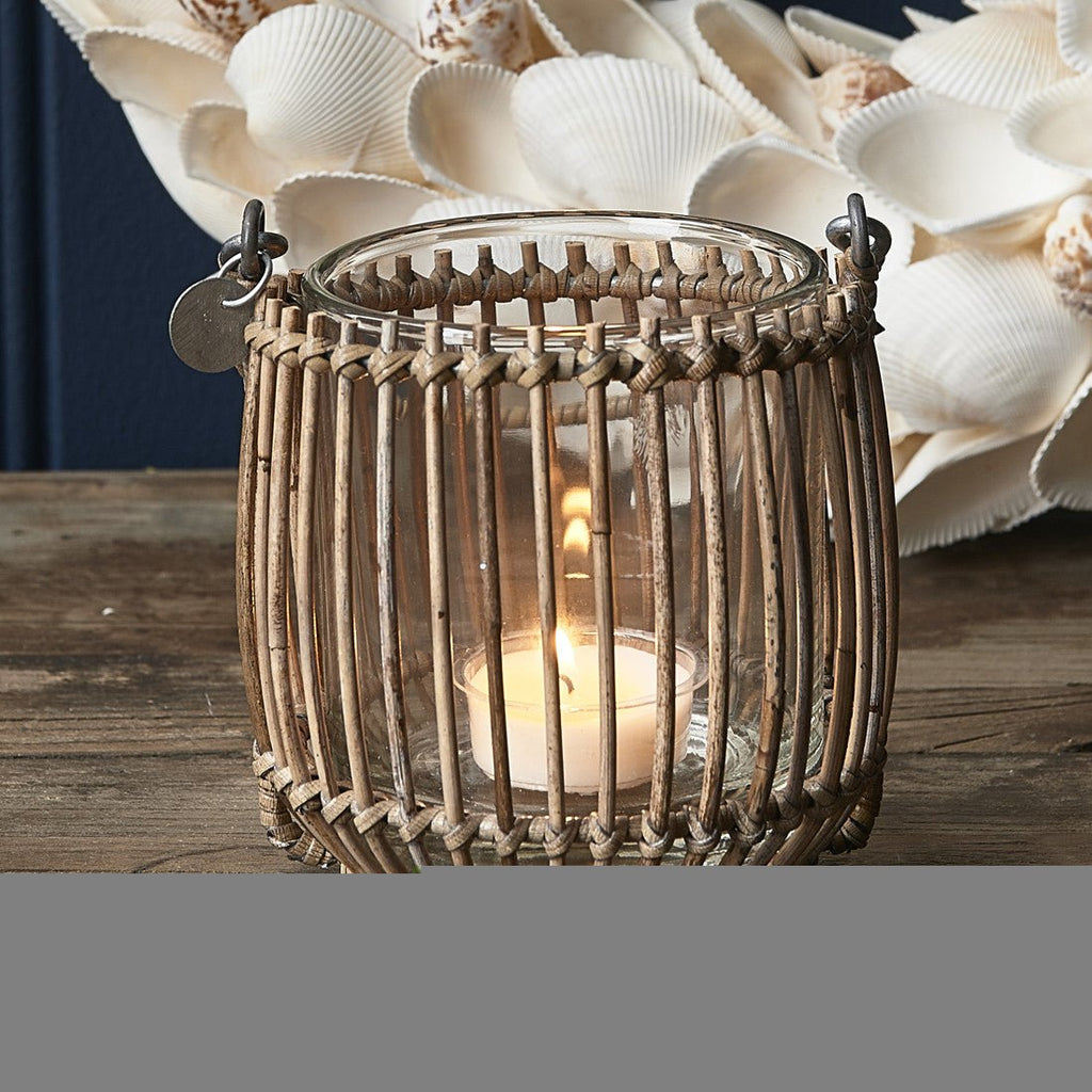 Rustic Rattan Vertical Weave Votive - Rathwood Store