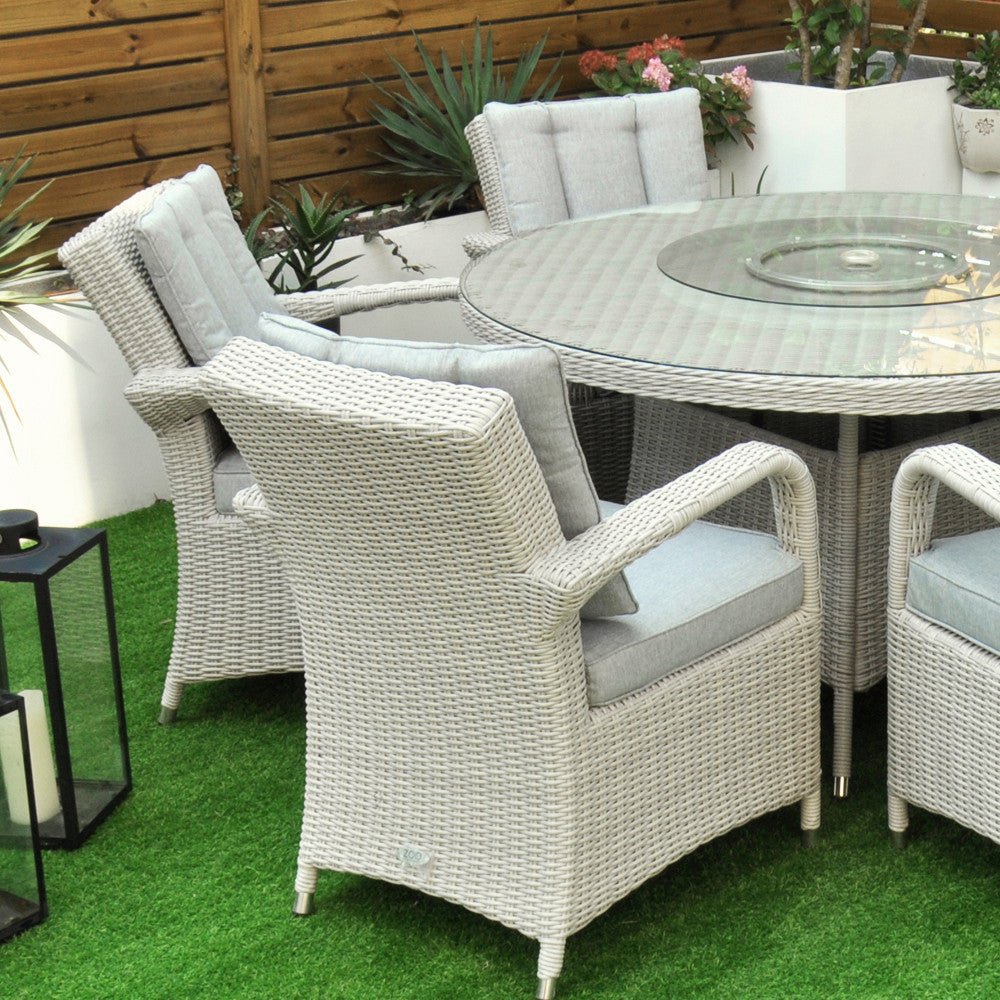 Sorrento - 6 Seat Set with 135cm Round Table (White Washed) - Rathwood Store