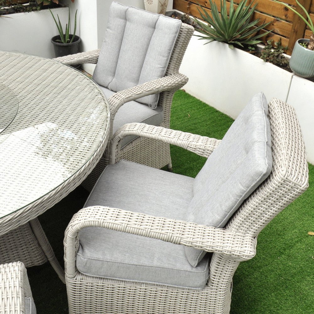 Sorrento - 6 Seat Set with 135cm Round Table (White Washed) - Rathwood Store