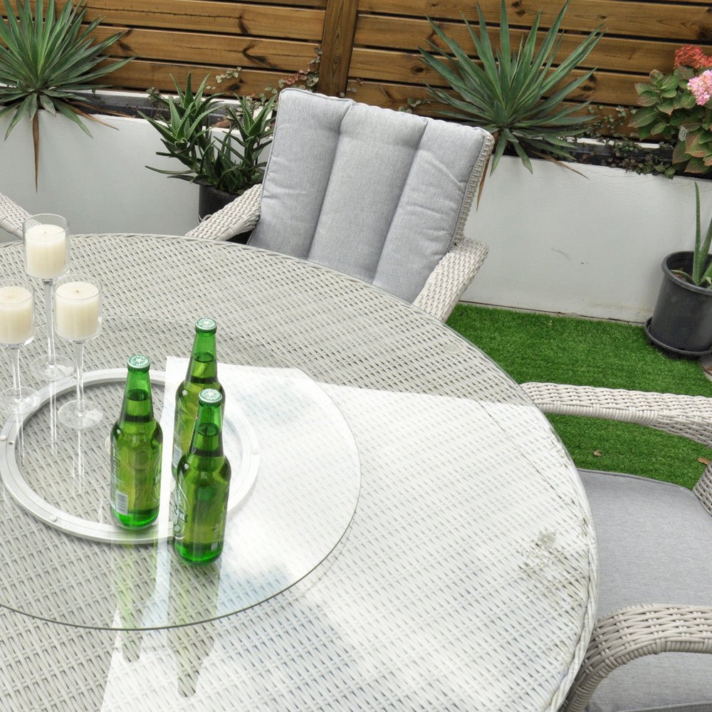 Sorrento - 6 Seat Set with 135cm Round Table (White Washed) - Rathwood Store