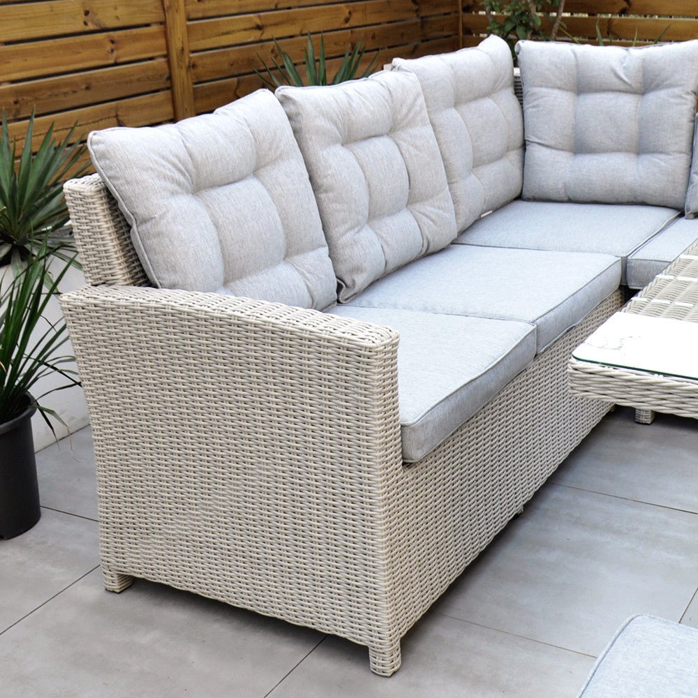 Sorrento - Corner Sofa Set with Table (White Washed) - Rathwood Store