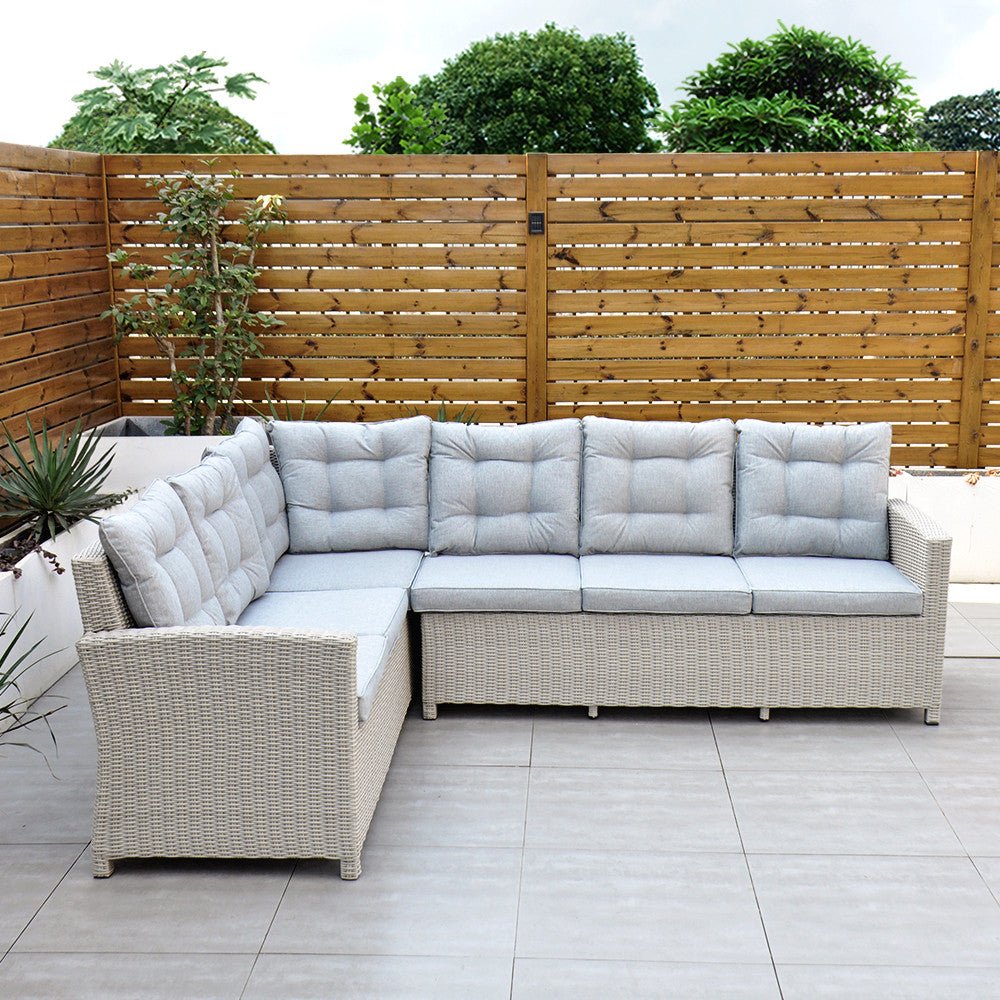 Sorrento - Corner Sofa Set with Table (White Washed) - Rathwood Store