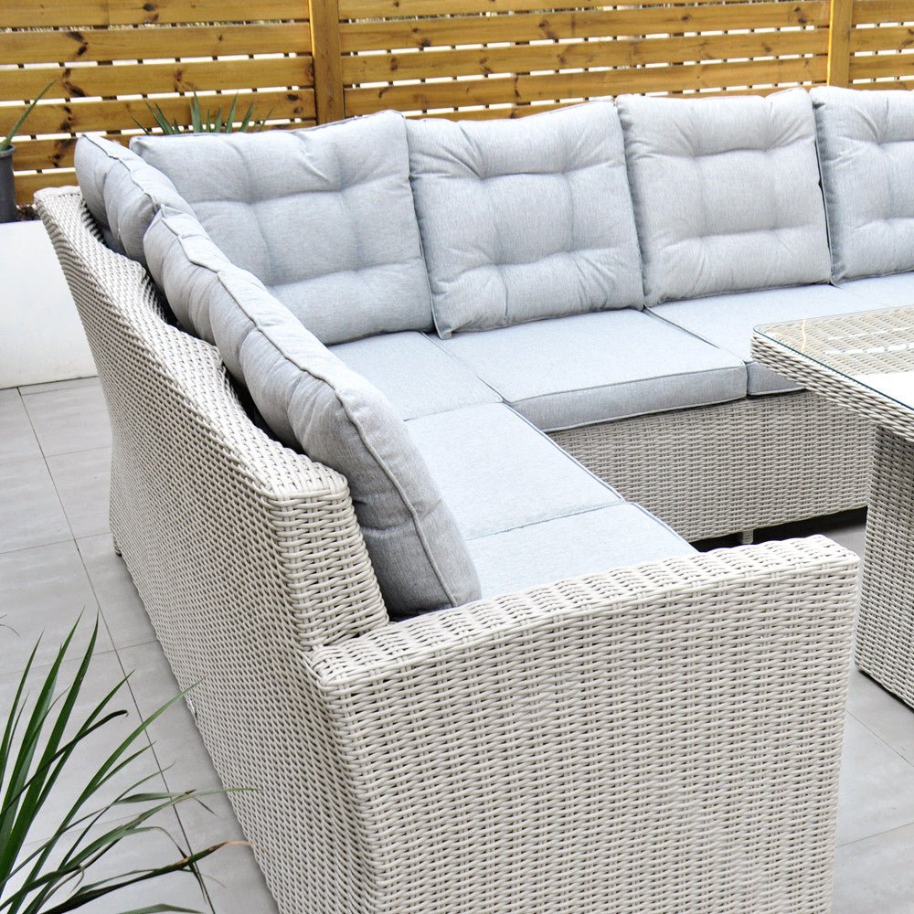 Sorrento - Corner Sofa Set with Table (White Washed) - Rathwood Store