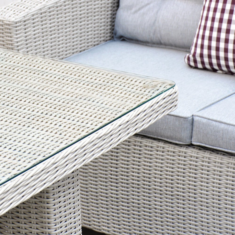 Sorrento - Corner Sofa Set with Table (White Washed) - Rathwood Store