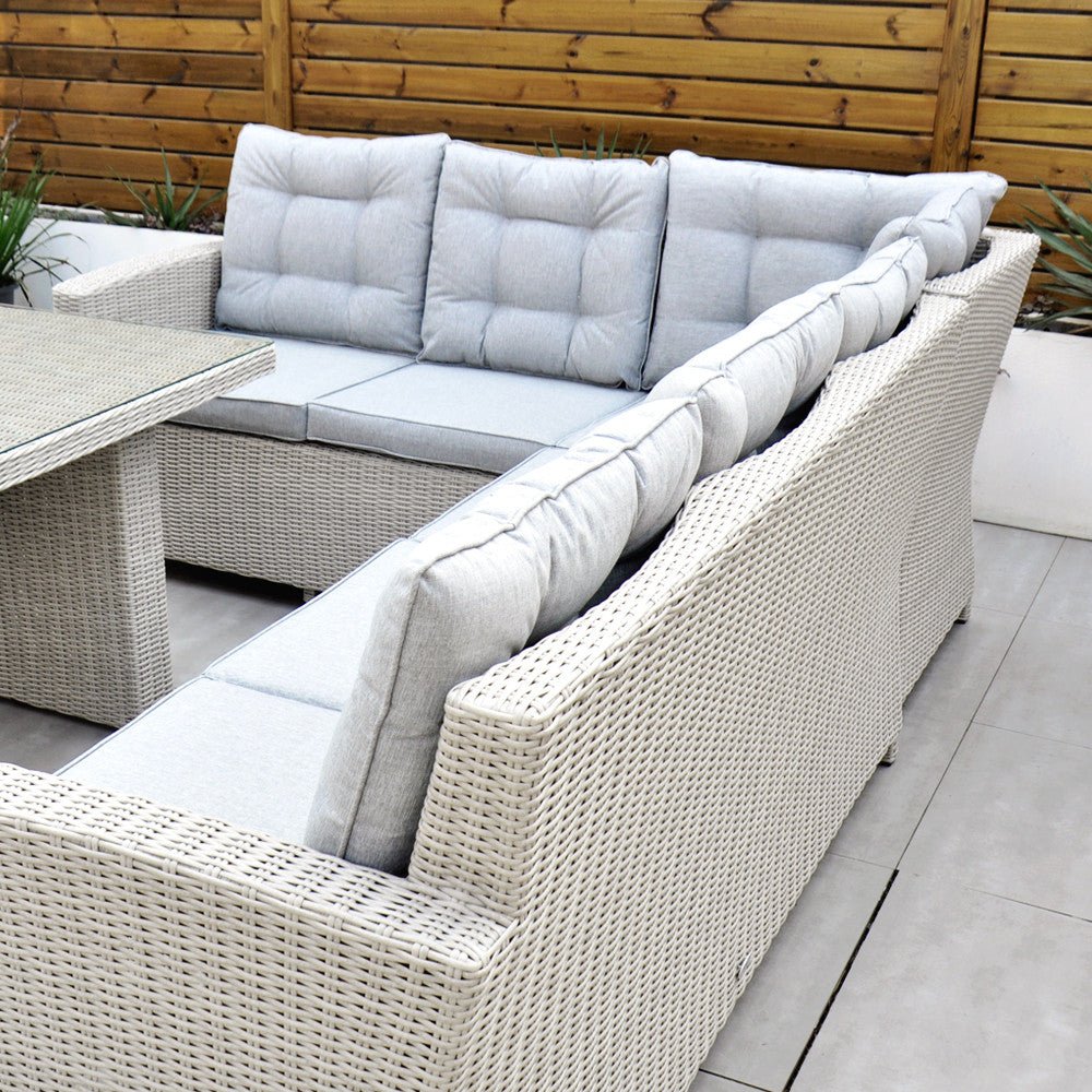 Sorrento - Corner Sofa Set with Table (White Washed) - Rathwood Store