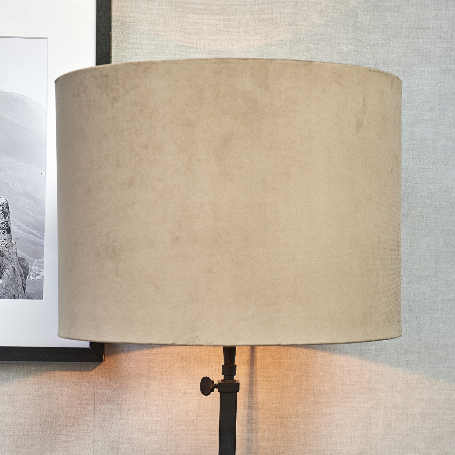 Velvet Cylinder Lampshade sand 30x40 - Rathwood Store