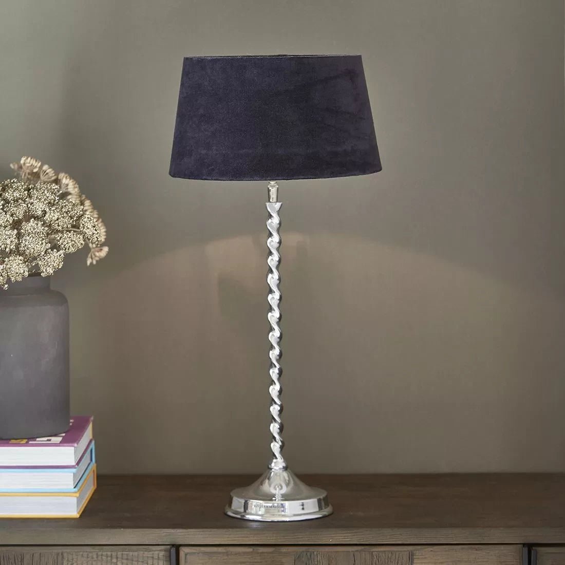 Velvet Lampshade Dark Blue 30x17 - Rathwood Store