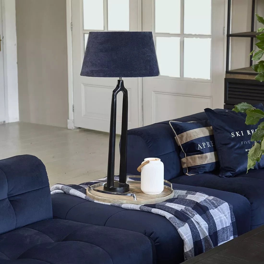 Velvet Lampshade Dark Blue 45x25 - Rathwood Store