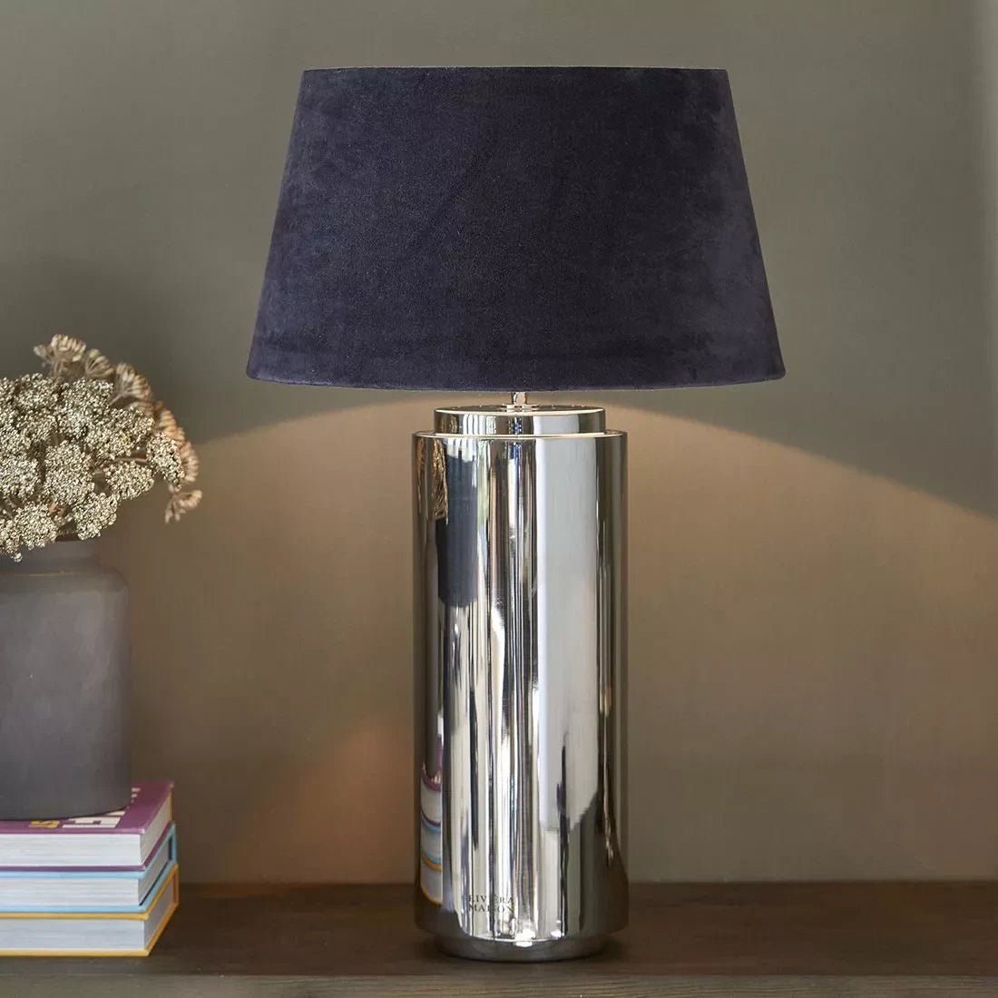 Velvet Lampshade Dark Blue 45x25 - Rathwood Store