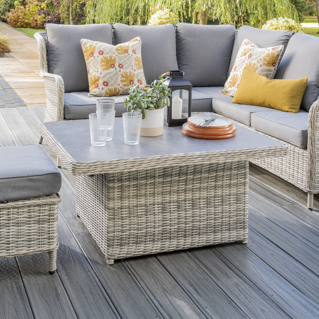 Vienna - Deluxe SQ Corner Sofa Set (Light Grey) - Rathwood Store