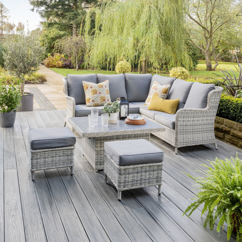 Vienna - Deluxe SQ Corner Sofa Set (Light Grey) - Rathwood Store