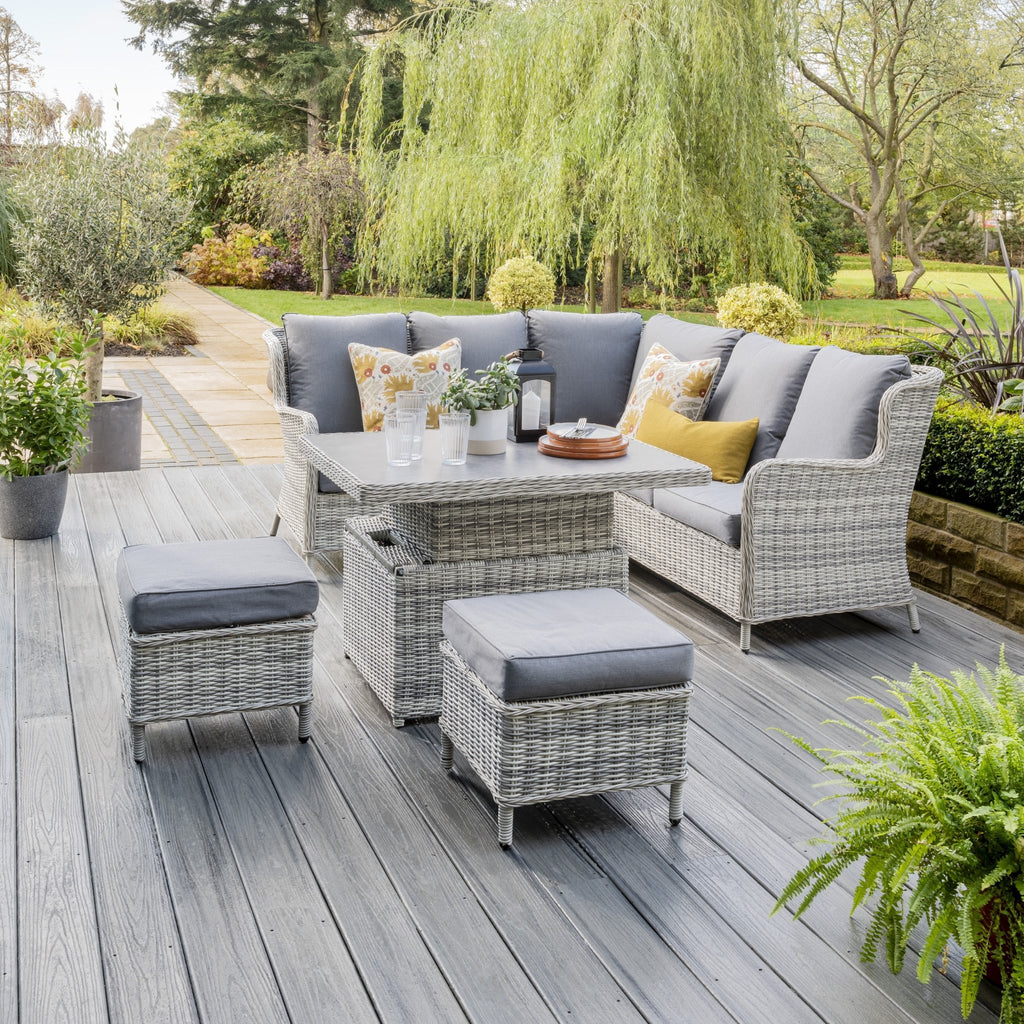 Vienna - Deluxe SQ Corner Sofa Set (Light Grey) - Rathwood Store