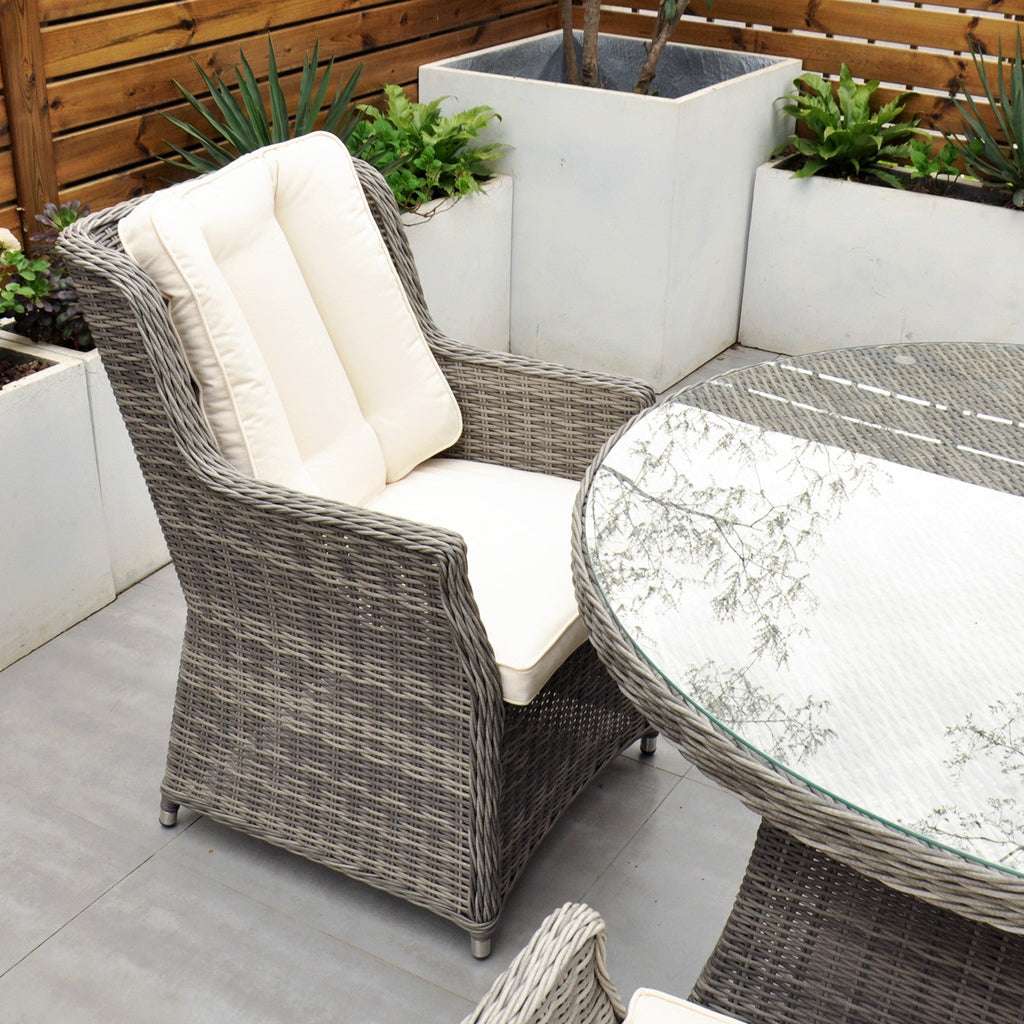 Yale - 4 Seat Set with 120cm Round Table (Cream Cushions) - Rathwood Store