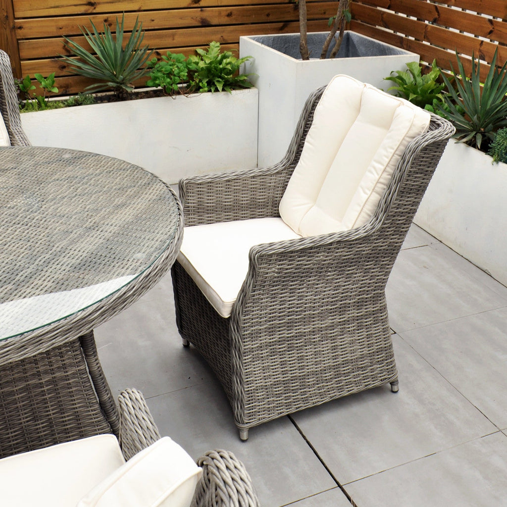 Yale - 4 Seat Set with 120cm Round Table (Cream Cushions) - Rathwood Store