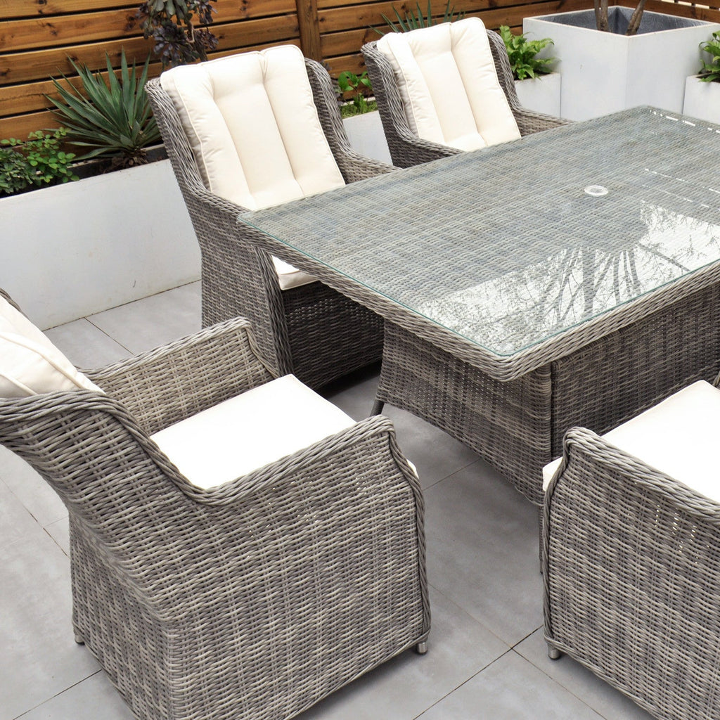 Yale - 6 Seat Set with Rectangular Table (Cream) - Rathwood Store