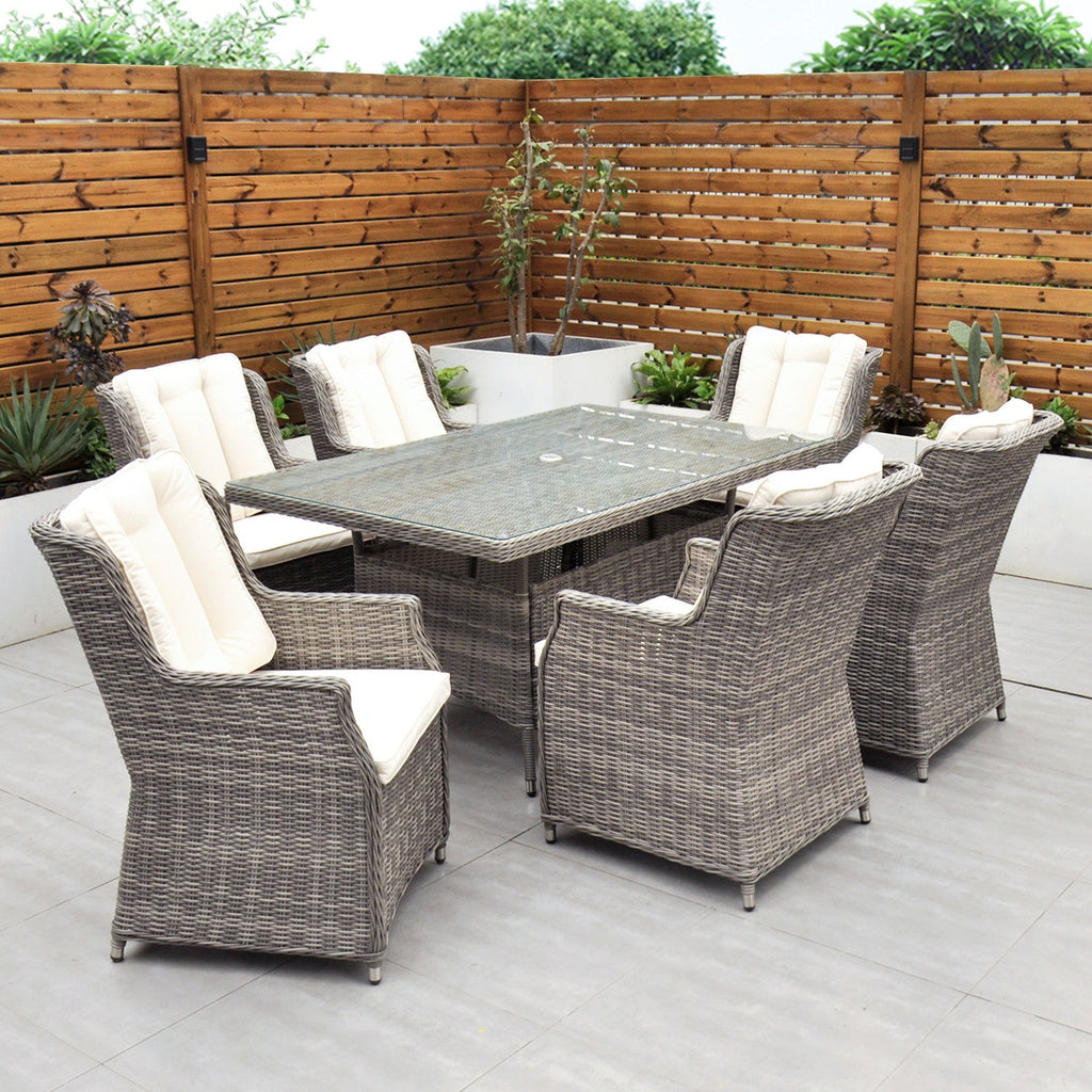 Yale - 6 Seat Set with Rectangular Table (Cream) - Rathwood Store