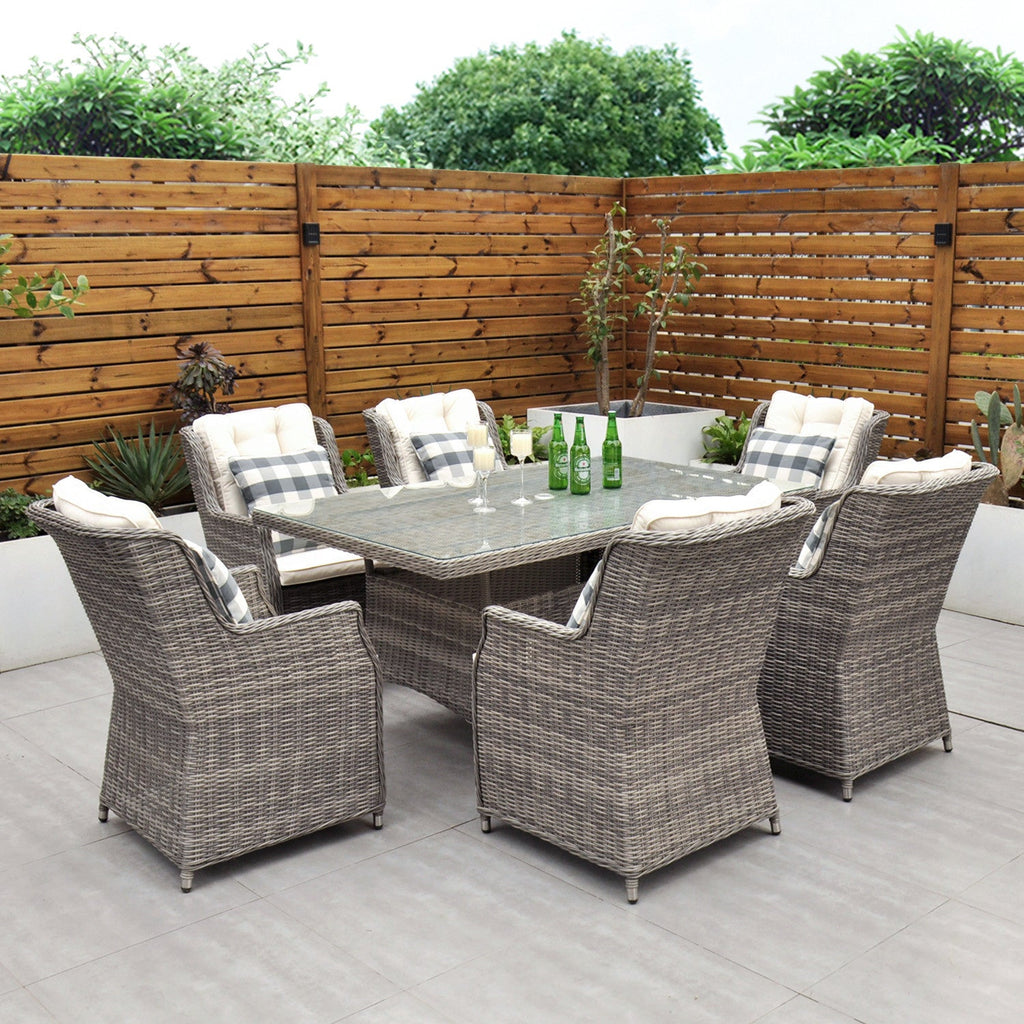 Yale - 6 Seat Set with Rectangular Table (Cream) - Rathwood Store